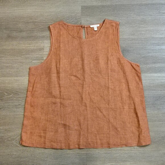 Eileen Fisher Tank Top Women's Size Large 100% Organic Linen Sleeveless EUC - Picture 1 of 7
